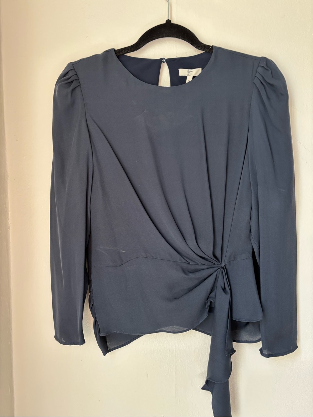 Joie Navy Blue Twist Tie Blouse